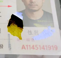 證件素材的浮水印與反光效果