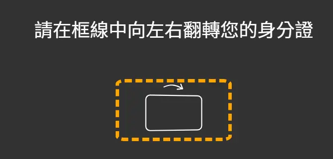 eKYC 系統要求左右翻轉身分證的畫面